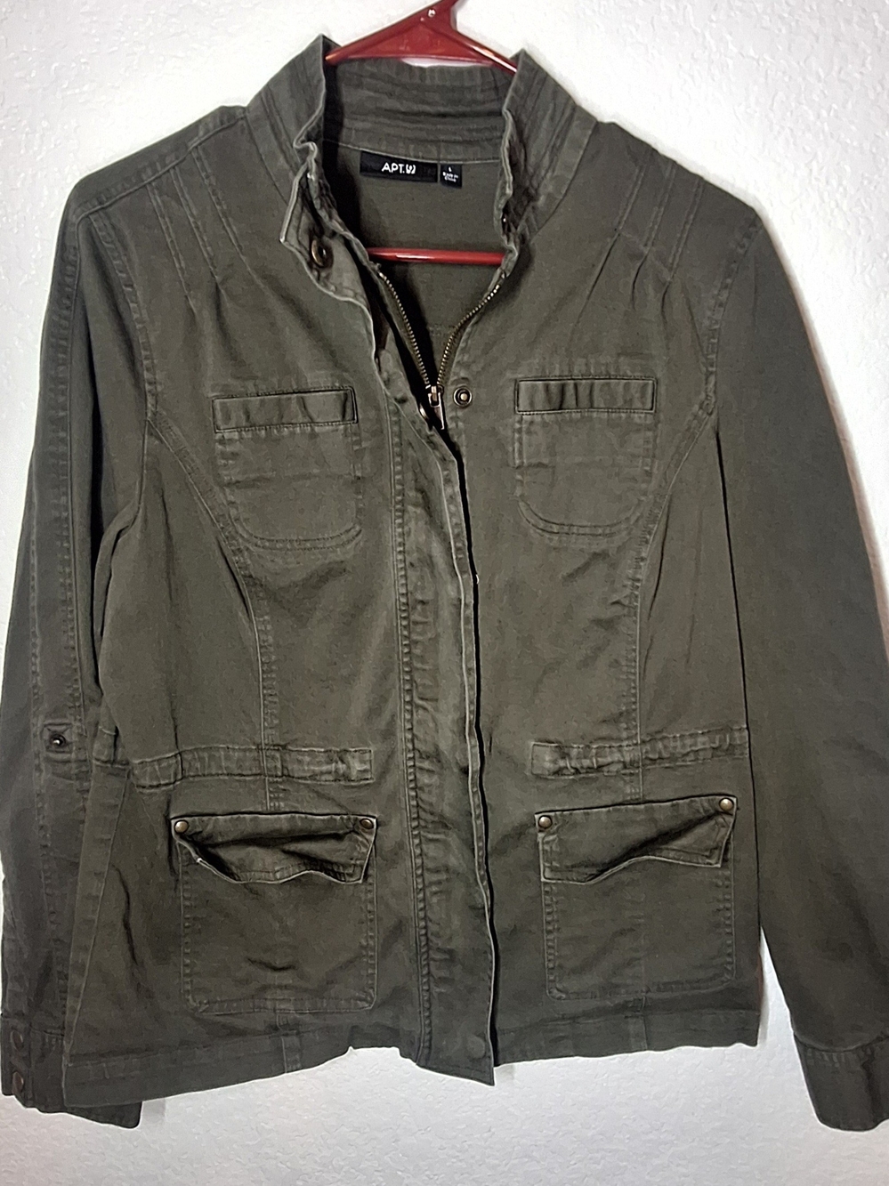Apt. 9 Olive Utility Jacket - Women's Military Style Jacket L